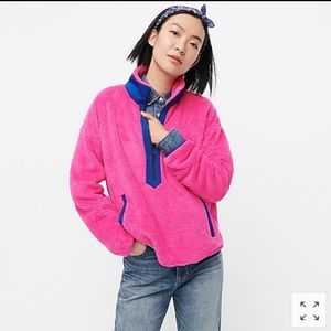 Jcrew super plush half zip Sherpa pullover, NWT